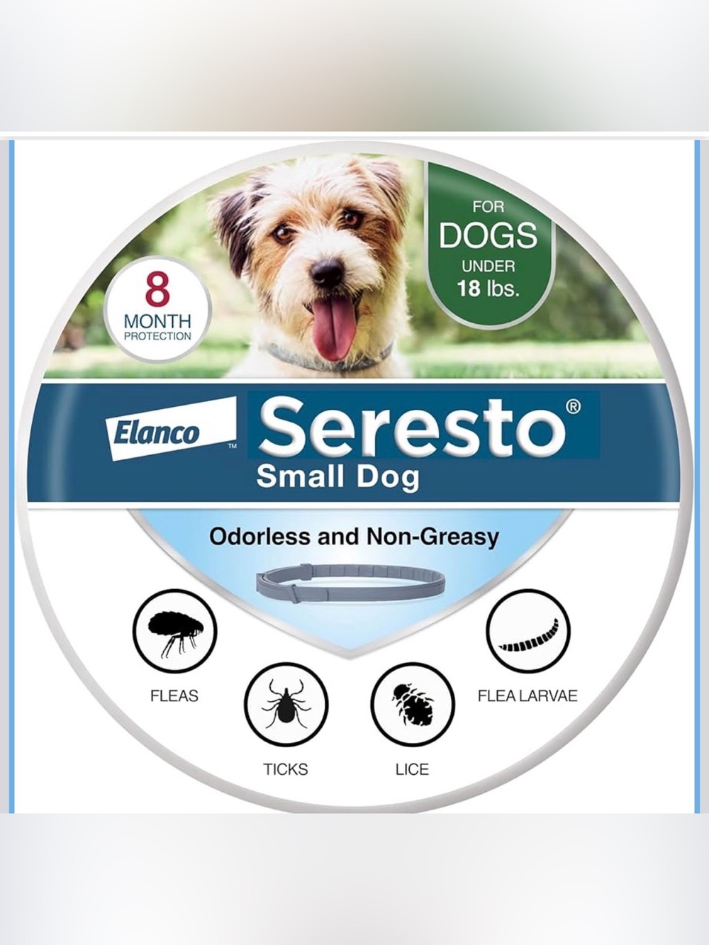 Small Dog Flea & Tick Treatment & Prevention Collar for Dogs Under 18 lbs